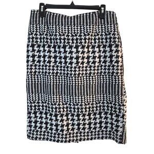 Worthington‎ Abstract Houndstooth Print Skirt Black/White Size 10